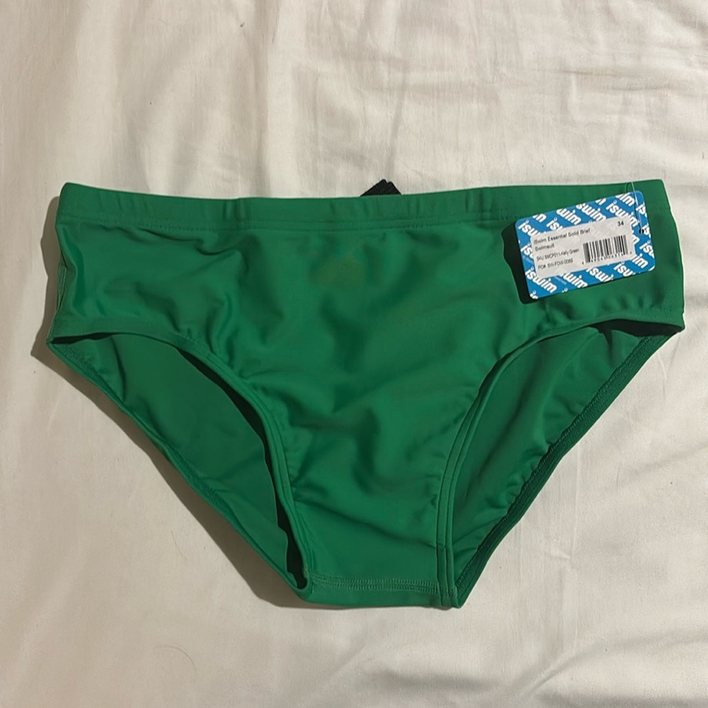 iSwim Essential Solid Brief Swimsuit - Green 34